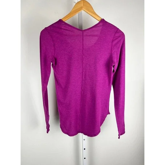 Lululemon Purple Long Sleeve Top Thumb Holes Athletic Shirt Love Scoop? Hot Pink - Picture 8 of 10